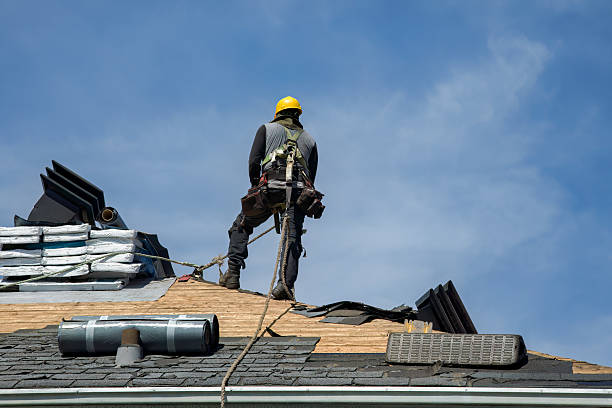 Professional Gutter Installation technician working in Rochester, NY